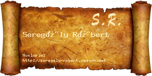 Seregély Róbert névjegykártya